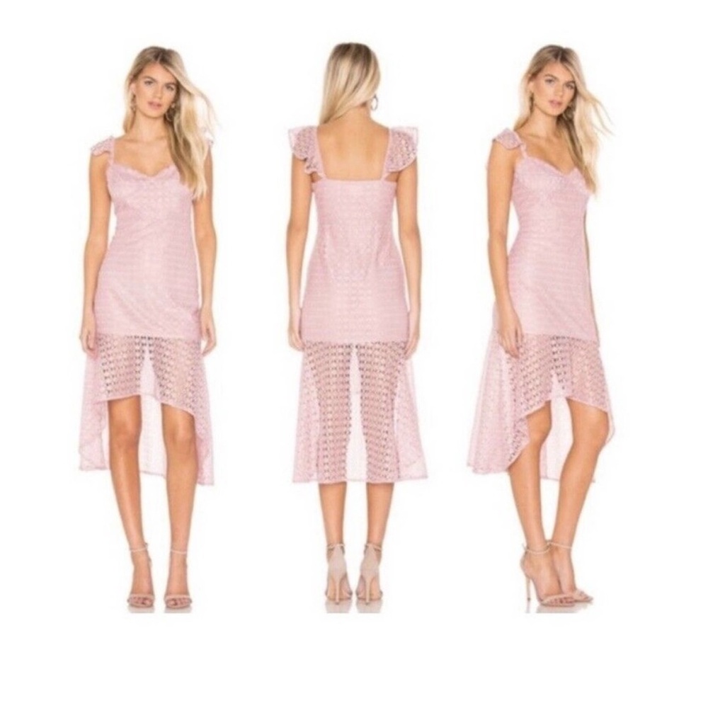 Line & Dot Pink Lace Mini Dress